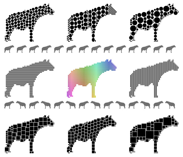 Hyena silhouettes - Vector, Image
