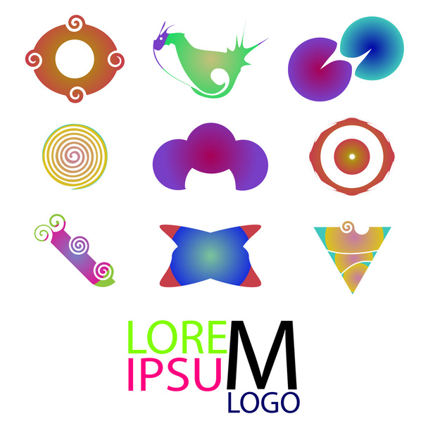 Conjunto de ícones do logotipo. Logotipo colorido abstrato
 - Vetor, Imagem