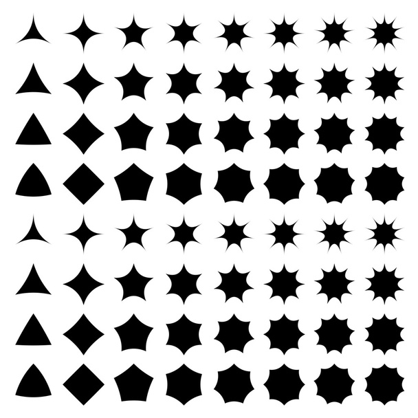 Curved star silhouette collection - Vector, Image