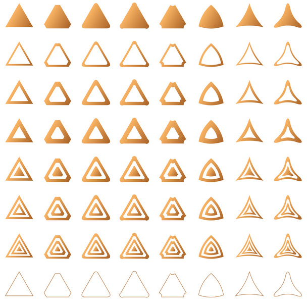 Sada oranžová trojúhelník - Vektor, obrázek