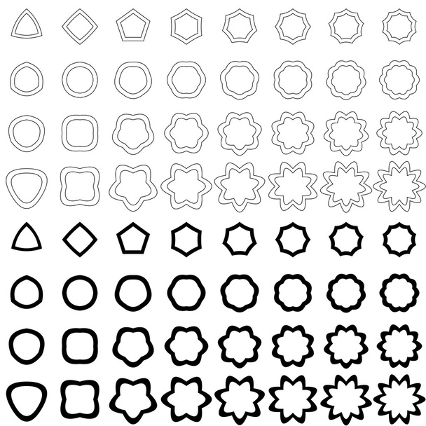 Black curved polygon shape collection - Vector, Image