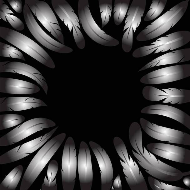 Колекція силуетів перо ізольовано на чорному тлі
 - Фото, зображення