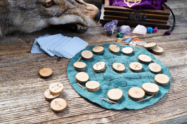 Handmade runes for fortunetelling - Valokuva, kuva