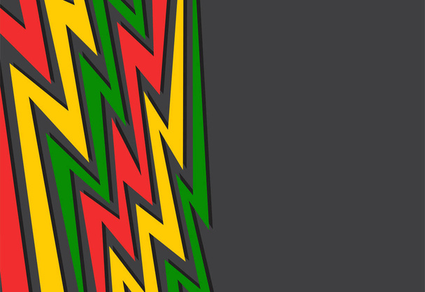Egyszerű háttér gradiens cikcakkos vonal minta és jamaikai színes téma és néhány másolás tér terület - Vektor, kép