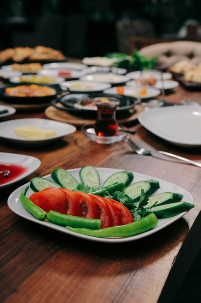Rich and delicious Turkish breakfast - Фото, зображення