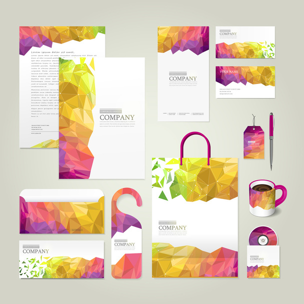 colorful geometric background corporate identity design set - Vektor, obrázek