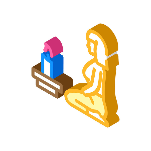 focused meditation isometric icon vector illustration - Вектор,изображение