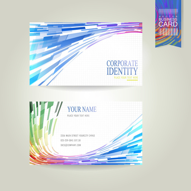 geometric streamlined business card - Vector, Image