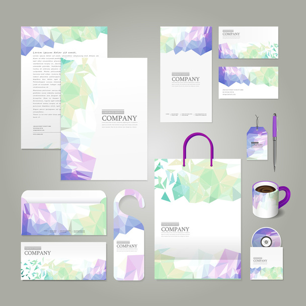 geometric background corporate identity design set - Vecteur, image