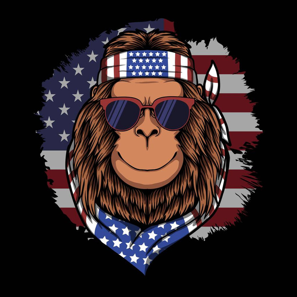 Bigfoot accessories america vector illustration for your company or brand - Vector, Image