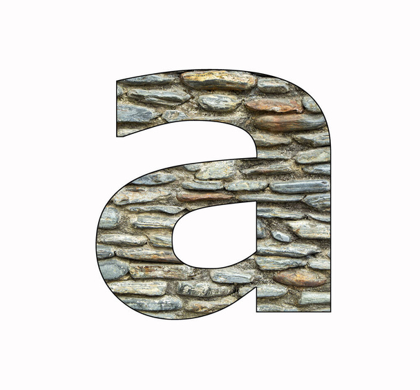 Alphabet letter a - Rustic stone background - Foto, imagen