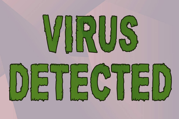 Εντοπίσθηκε ο ιός γραφής κειμένου. Έννοια που σημαίνει ένα πρόγραμμα υπολογιστή που χρησιμοποιείται για την πρόληψη και την αφαίρεση κακόβουλου λογισμικού Γραμμή Εικονογραφημένο Φόντο με διάφορες μορφές και χρώματα. - Φωτογραφία, εικόνα