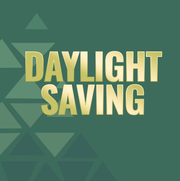 Text showing inspiration Daylight Saving. Conceptual photo Storage technologies that can be used to protect data Line Illustrated Backgrounds With Various Shapes And Colours. - Foto, Bild