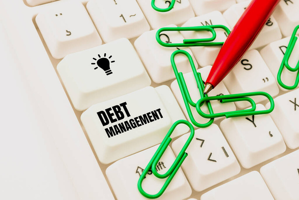 Inspiration showing sign Debt Management. Business approach The formal agreement between a debtor and a creditor Publishing Typewritten Fantasy Short Story, Typing Online Memorandum - Фото, изображение
