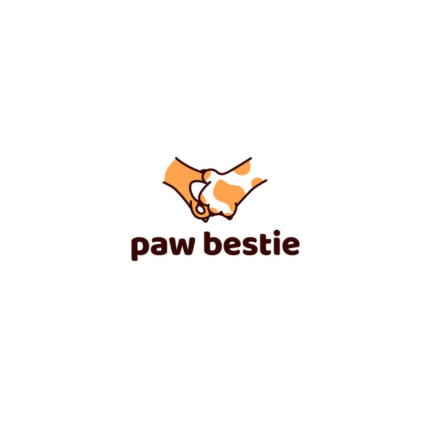 Modern design colorful PAW BESTIE cat logo design - Vektor, obrázek