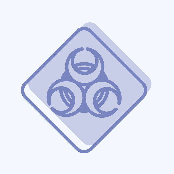 Icono epidémico en estilo bicolor de moda aislado sobre fondo azul suave - Vector, imagen