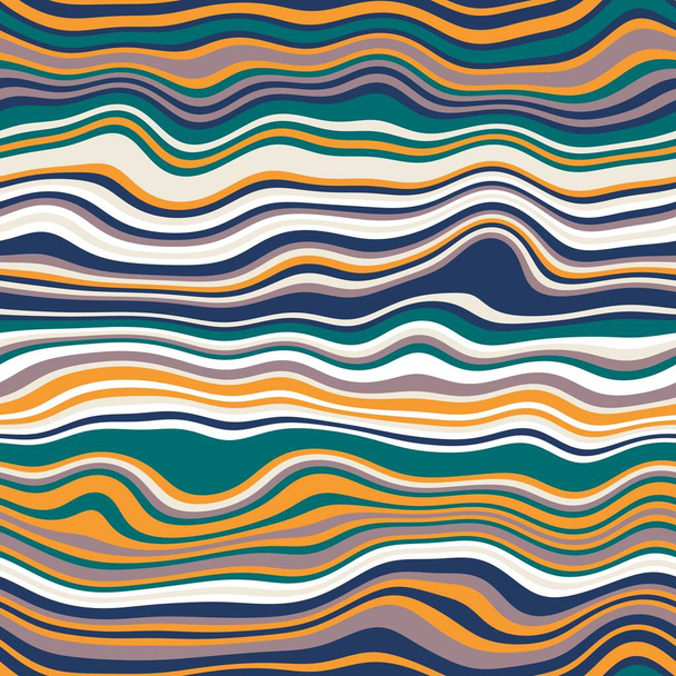 Seamless wavy stripe trendy surface pattern design for print. High quality illustration. Curved striped simple abstract digitally rendered repeat tile for fashion, fabric, textile, interior, or decor. - Photo, Image