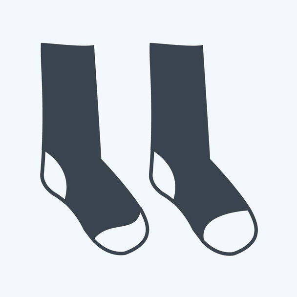 Sokken icoon in trendy glyph stijl geïsoleerd op zachte blauwe achtergrond - Vector, afbeelding