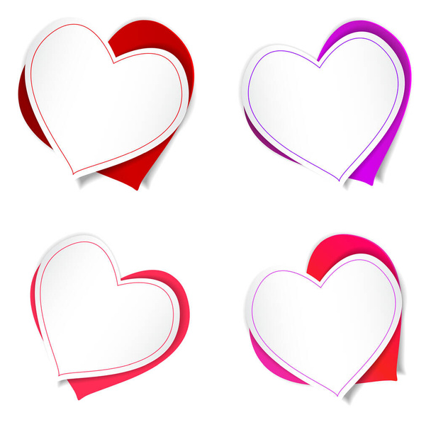 Colorful Blank Hearts Element Set - Vector, Imagen