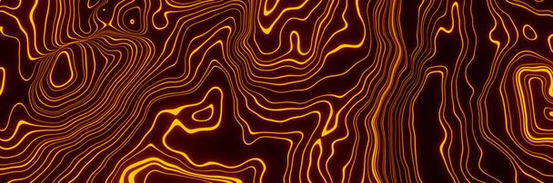 Topographic contour lines. Abstract mountain. 3D illustration. - 写真・画像