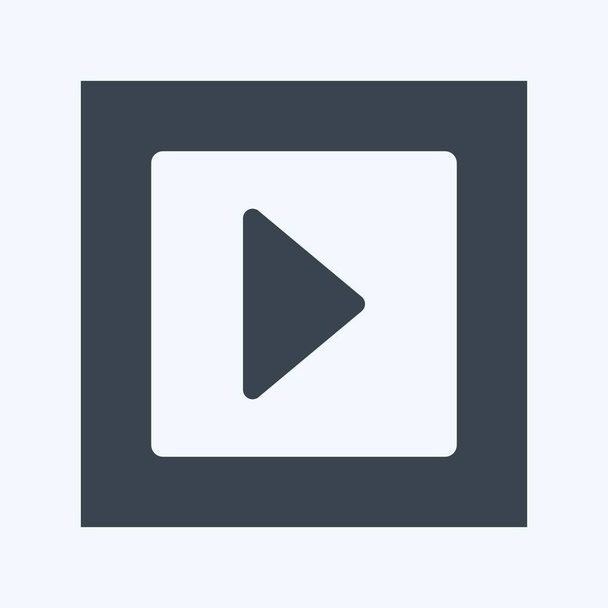 Icono de vídeo en estilo glifo de moda aislado sobre fondo azul suave - Vector, Imagen