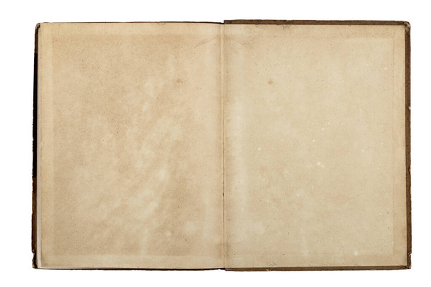 κίτρινο λεκιασμένο χαρτί, υφή, παλιά φύλλα από ένα βιβλίο, απομονώσει σε λευκό φόντο - Φωτογραφία, εικόνα