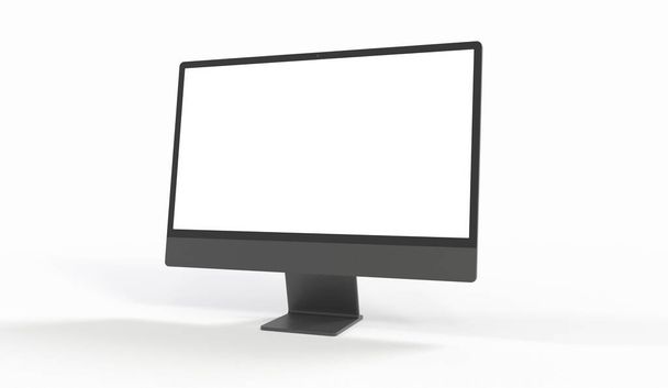 A 3D rendering of a computer monitor isolated in white - Фото, изображение