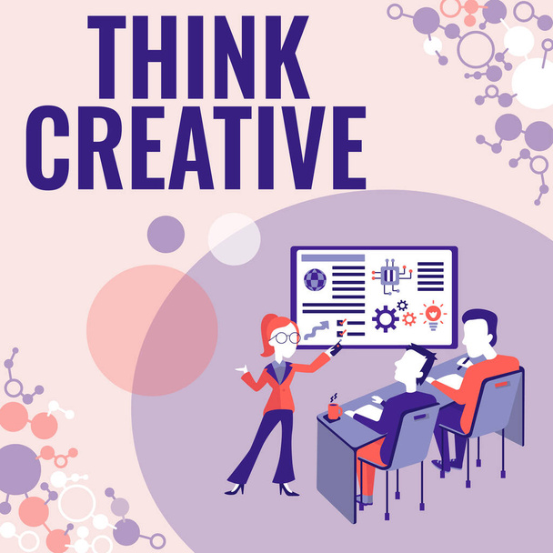 Psaní textu Think Creative. Obchodní přístup Schopnost vnímat vzorce, které nejsou zřejmé Prezentace koncepce projektové zprávy, Podávání zpráv o obchodním stavu - Fotografie, Obrázek