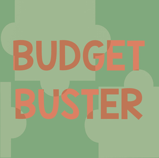 Sign displaying Budget Buster. Business showcase Carefree Spending Bargains Unnecessary Purchases Overspending Line Illustrated Backgrounds With Various Shapes And Colours. - Foto, Imagem