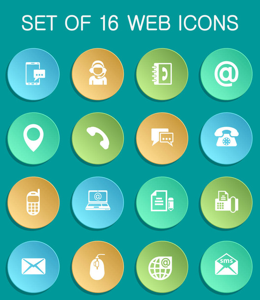 contact us web icons on colorful round - Vettoriali, immagini