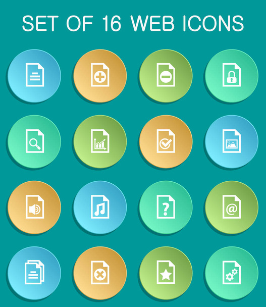 documentos iconos web en ronda de colores - Vector, imagen