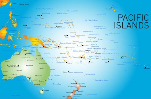 карта тихоокеанских островов
 - Вектор,изображение