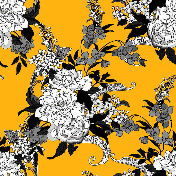 patrón abstracto sin costuras. Patrón textil, patrón de impresión de flores y geométricas para diseño textil y telas. - Foto, Imagen