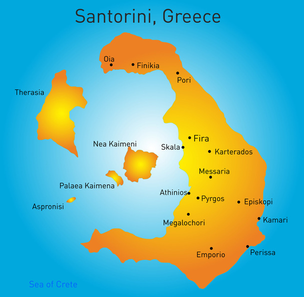 Σαντορίνη, Ελλάδα - Διάνυσμα, εικόνα
