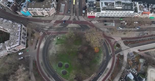 Imágenes aéreas de aviones no tripulados de la infraestructura de Vijzelgracht y Weteringschans, vista de arriba hacia abajo. - Imágenes, Vídeo