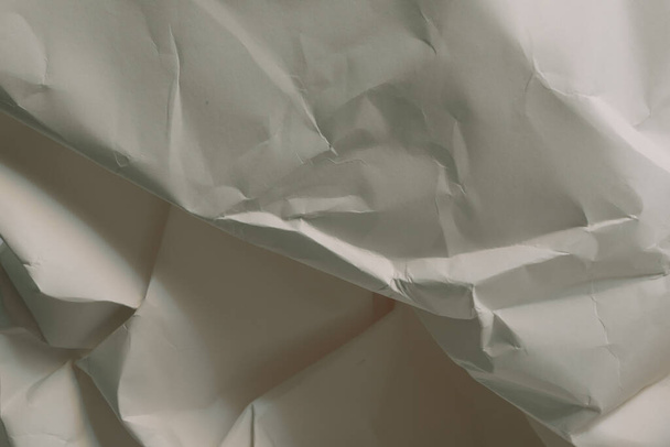 Άσπρο τσαλακωμένο φόντο χαρτιού grunge υφή φόντο - Φωτογραφία, εικόνα