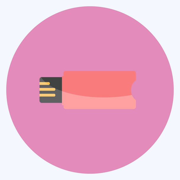 Flash Drive Icon in trendy flat style isolated on soft blue background - ベクター画像