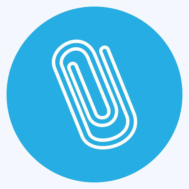 Papieren clip icoon in trendy blauwe ogen stijl geïsoleerd op zachte blauwe achtergrond - Vector, afbeelding