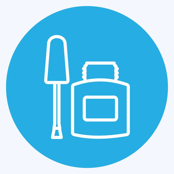 Ink Remover Icon in trendy blue eyes style isolated on soft blue background - ベクター画像
