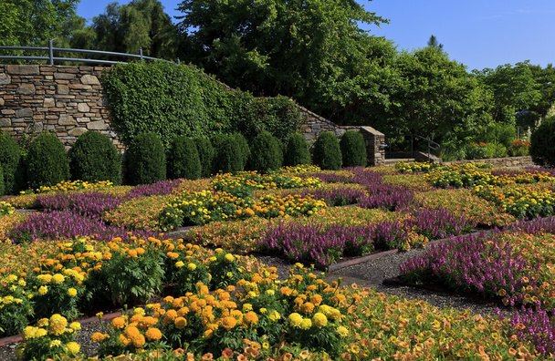 The Quilt Garden en el Arboretum de Carolina del Norte en Asheville, cerca del Blue Ridge Parkway
. - Foto, Imagen