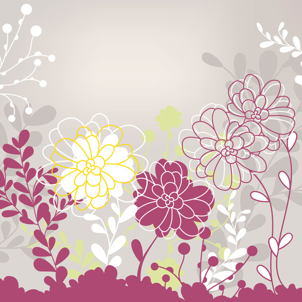 Lovely floral card - Vektori, kuva