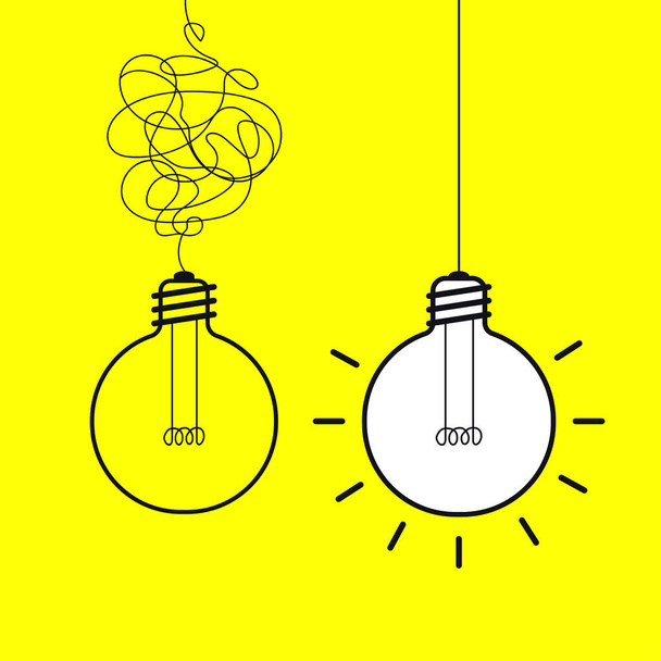 Idea concept, creative lightbulb sign hand draw style - Vektor, kép