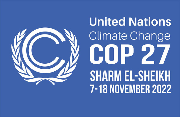 COP 27 Sharm El-Sheikh, Egito - 7-18 de novembro de 2022 ilustração vetorial - Cúpula Internacional das Nações Unidas sobre o clima - Vetor, Imagem