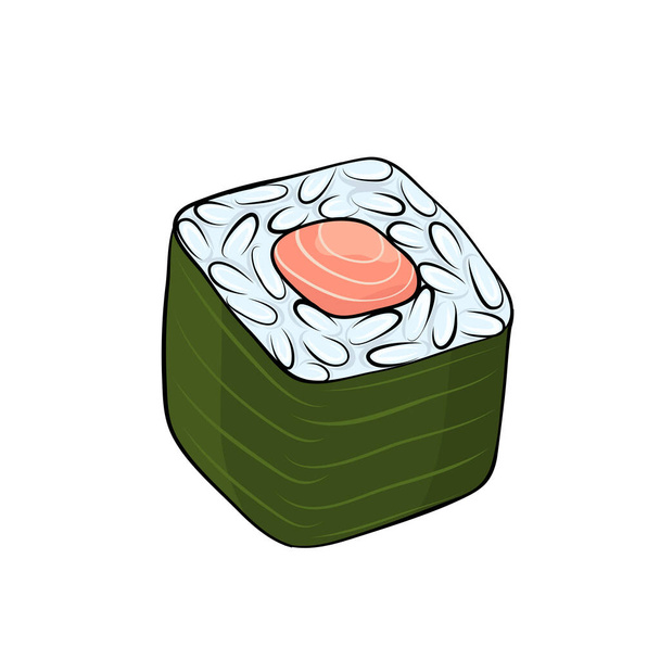 sushi tekkamaki for for Japanese cuisine card design - Вектор, зображення