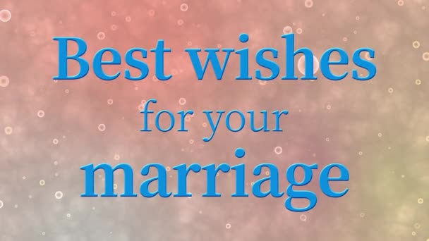 Los mejores deseos para su mensaje de matrimonio animación de texto gráficos en movimiento - Metraje, vídeo