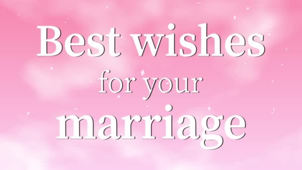 Najlepsze życzenia dla wiadomości małżeństwa tekst animacja grafika ruchu - Materiał filmowy, wideo
