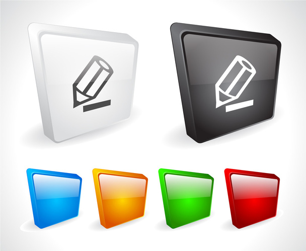 Color 3d buttons for web. - Vector, Imagen