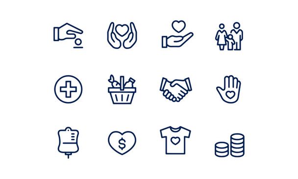 Progettazione vettoriale di icone del volontariato e della carità  - Vettoriali, immagini