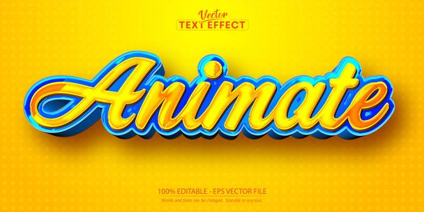 Cartoon text effect, editable animate text and comic text style - ベクター画像