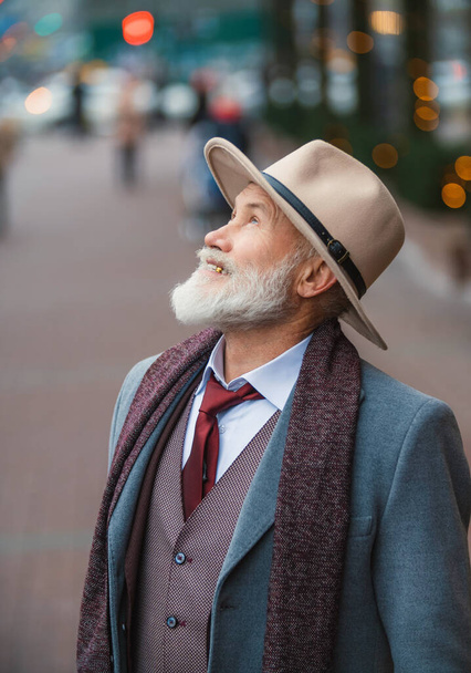 portrait of a bearded man in age - Фото, изображение